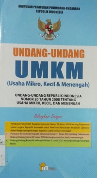 Undang-Undang UMKM (Usaha Mikro, Kecil & Menengah)