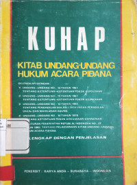 KUHAP Kitab Undang-Undang Hukum Acara Pidana