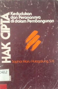 Hak Cipta Kedudukan dan Peranannya di dalam Pembangunan