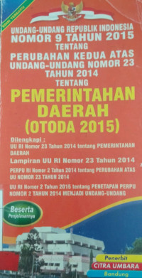 Image of Undang-Undang Pemerintahan Daerah (Otoda 2015)