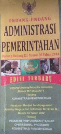 Image of Undang-Undang Administrasi Pemerintahan UU RI No. 30 Thn 2014
