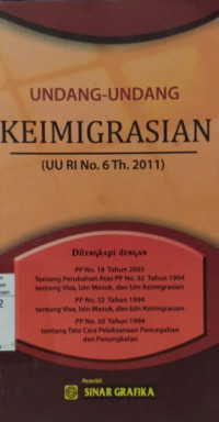 Image of Undang-Undang Keimigrasian (UU RI No. 6 Th. 2011 )