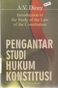Pengantar Studi Hukum Konstitusi